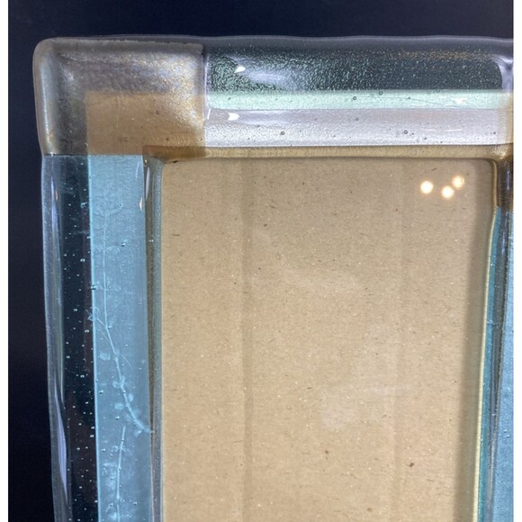 Appalachian Springs Framed Fused Glass In Watercolors Holds 4x6 Picture - Picture 4 of 7